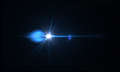 Download professional blue lens flare effect overlay for video editing and photography use