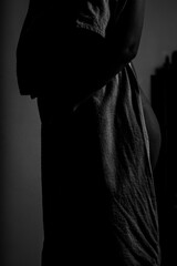 silhouette of a female body close-up