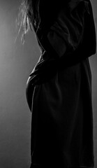 silhouette of a female body close-up