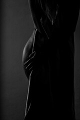 silhouette of a female body close-up