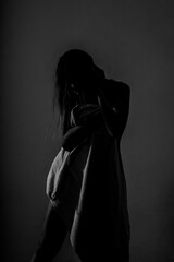 woman in a bath towel