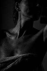 woman in a bath towel