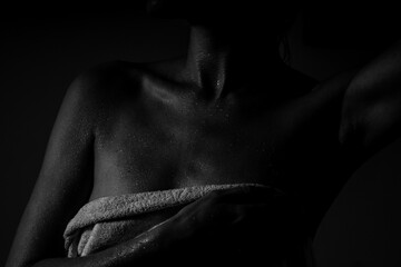 woman in a bath towel