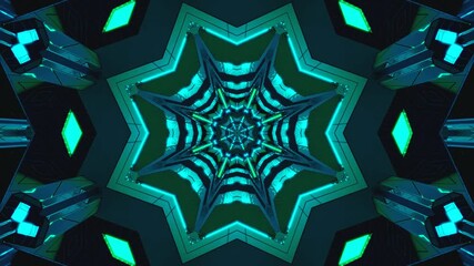 Seamless tunnel video vj loop screensaver with glowing star patterns and vibrant colors - Powered by Adobe