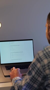 Middle-Aged Man Taking Employee Assistance Plan Web Application Assessment - Emplorer Covered Health Insurance EAP Quiz Concept