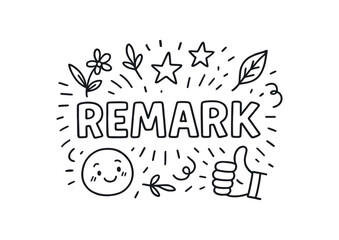 Fototapeta premium handdrawn cute doodle style remark vector line illustration
