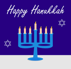 Hanukkah card with a menorah and the inscription 