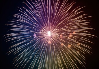 Obraz premium Stunning burst of vibrant fireworks illuminates the night sky with festive celebration and magical wonder