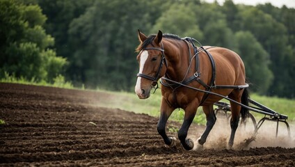 Cultivation of the field, cultivation of the field on horseback