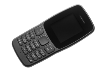 Old retro mobile phone isolated on white background