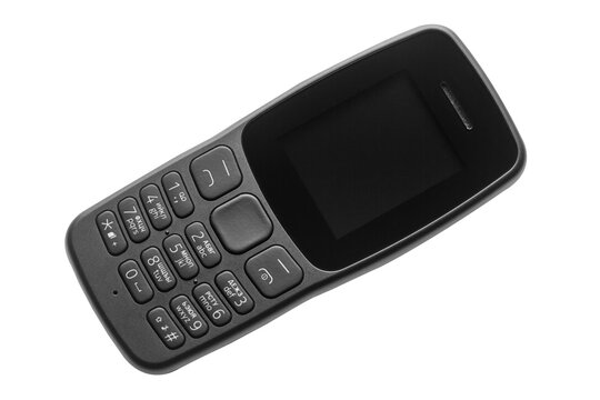 Old retro mobile phone isolated on white background