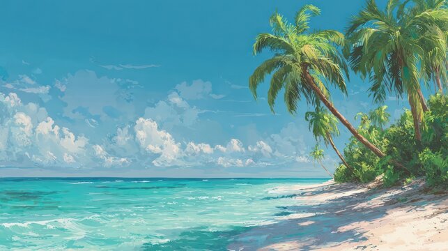 Tropical Seascape Panorama with Vast Horizon Loop