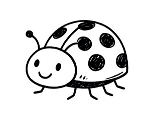 Obraz premium handdrawn cute doodle style ladybug vector line illustration
