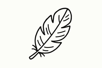 Fototapeta premium handdrawn cute doodle style chicken feather vector line illustration