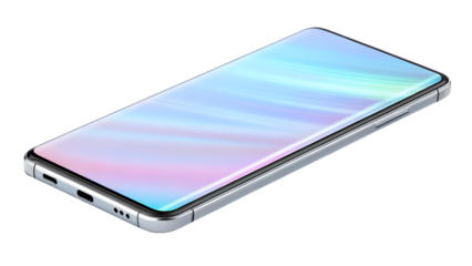 Dual-Screen Holographic Smartphone – Layered 3D Projection Future Phone Concept on White Background