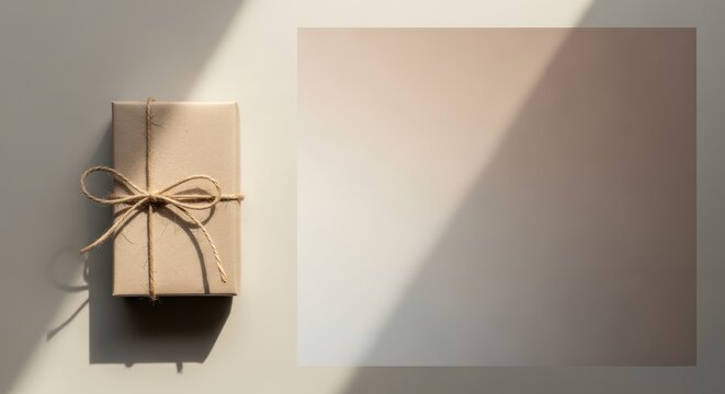 Minimalist Gift Presentation with Natural Light, Subtle Textures and Neutral Tones