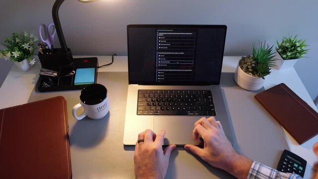 Middle-Aged Man Taking Employee Assistance Plan Web Application Assessment - Emplorer Covered Health Insurance EAP Quiz Concept