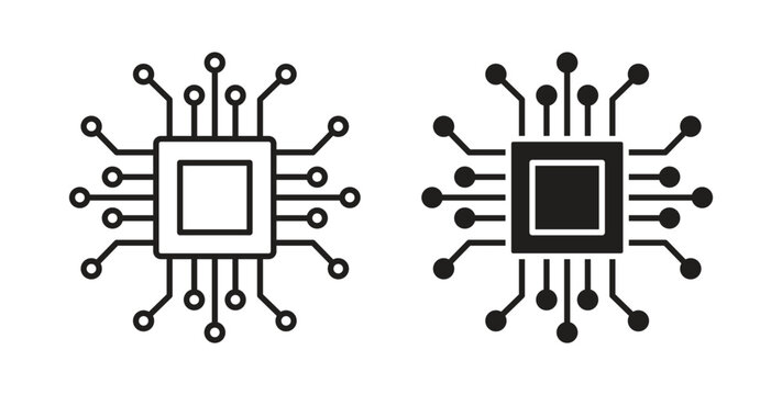 Computer science icon with editable stroke. Thin Line and flat icons for UI designs
