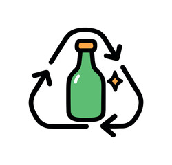 Cute doodle zero contain product label icons flat vector illustration bold handdrawn outlines bright solid fills isolated on white clean white space sticker style minimal detail recyclable