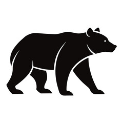 Obraz premium Minimalist black bear walking icon Vector
