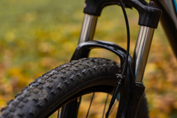 bicycle wheel in the park