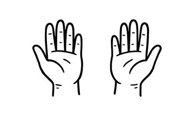 Obraz premium handdrawn cute doodle style open hands vector line illustration