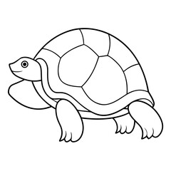 Cartoon turtle outline for coloring Vector