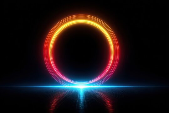 High-Contrast Abstract Circular Light Structure