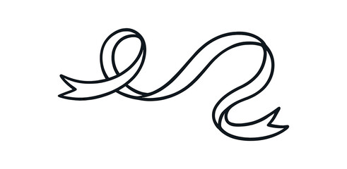 Obraz premium handdrawn cute doodle style ribbon swirl vector line illustration