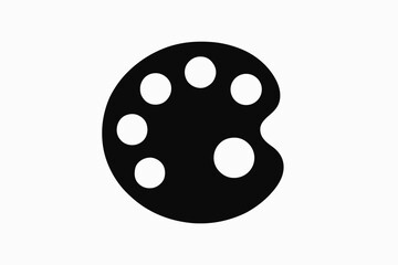 palette with paint flat black solid vector illustration isolated on white background