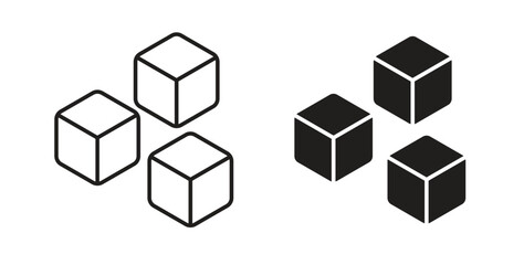 Obraz premium Ice icon with editable stroke. Thin Line and flat icons for UI designs