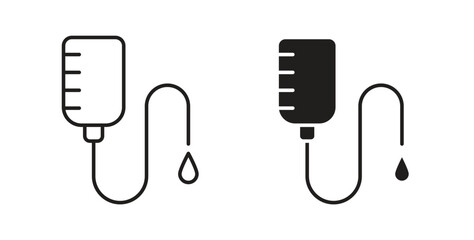 IV bag icon with editable stroke. Thin Line and flat icons for UI designs