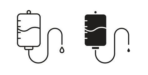 IV drip icon with editable stroke. Thin Line and flat icons for UI designs