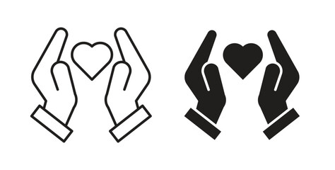 Life insurance icon with editable stroke. Thin Line and flat icons for UI designs