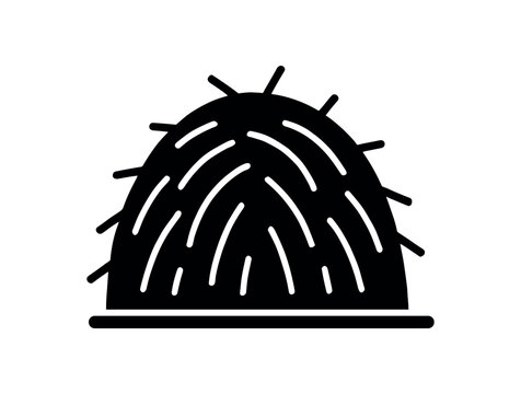 haystack flat black solid vector illustration isolated on white background