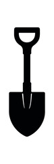 garden shovel flat black solid vector illustration isolated on white background