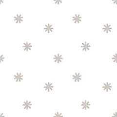 seamless pattern with cartoon snowflake. flat style. hand drawing. design for fabric, print, wrapper   © Ann1988