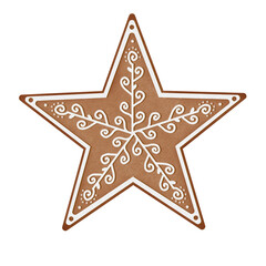 Christmas Gingerbread Watercolor set,Gingerbread Hand drawn  for Decorations in Christmas time.