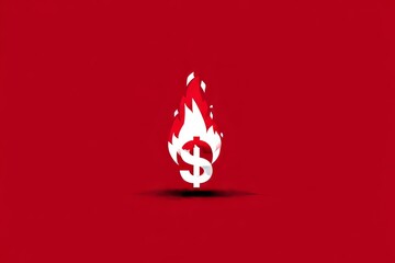 Conceptual illustration highlighting financial pressure and economic impact of rising gas prices using burning dollar sign imagery