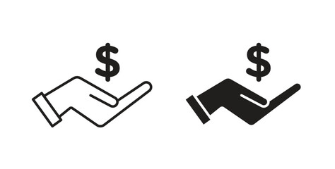 Profit icon with editable stroke. Thin Line and flat icons for UI designs