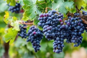 Fototapeta premium Vibrant Cabernet Franc Grapes Ready for Harvest