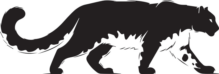 Majestic black panther silhouette walking gracefully powerful predator wild cat silhouette