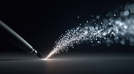 A digital contract is signed as glowing light particles gather around the document, symbolizing trust, authentication, innovation, and the seamless connection between human action and advanced technol