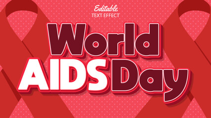 Fototapeta premium World AIDS Day Editable Text Effect 
