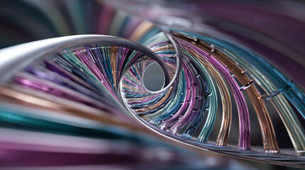 Digital double helix spinning in space with glowing strands and dynamic motion representing genetics, biotechnology, futuristic science, molecular structure, and advanced digital visualization