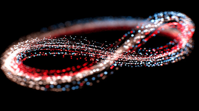 Digital double helix spinning in space with glowing strands and dynamic motion representing genetics, biotechnology, futuristic science, molecular structure, and advanced digital visualization