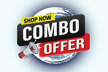 combo offer sale word mega phone concept vector illustration and 3d style, landing page, template, ui, web, mobile app, poster, banner, flyer, background, gift card, coupon, label, wallpaper


