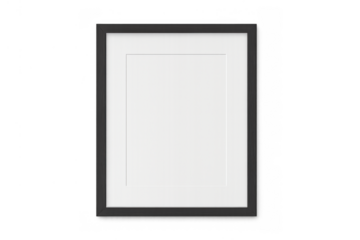 Black modern picture frame mockup psd on transparent background for artwork display and poster presentation