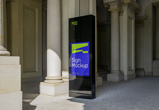 Single Monument Sign Mockup