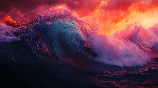 Vibrant digital waves flow in layered motion, blending ocean energy with futuristic design. The scene evokes exploration, depth, creativity, and the dynamic rhythm of water reimagined through technolo